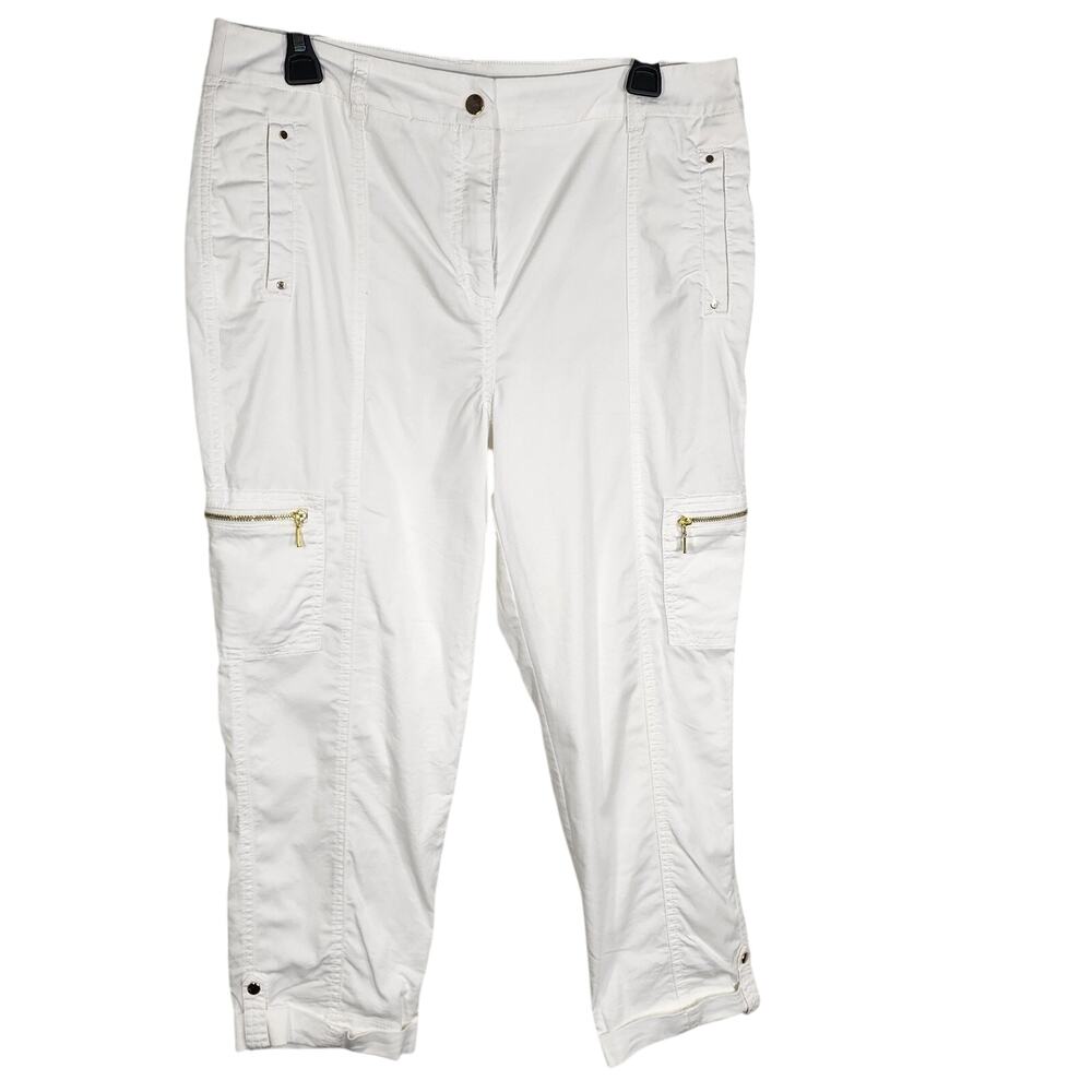 Chico's Crop Pants The Ultimate Fit Comfort Waist Luxe Utility Slim Size 1 US 8